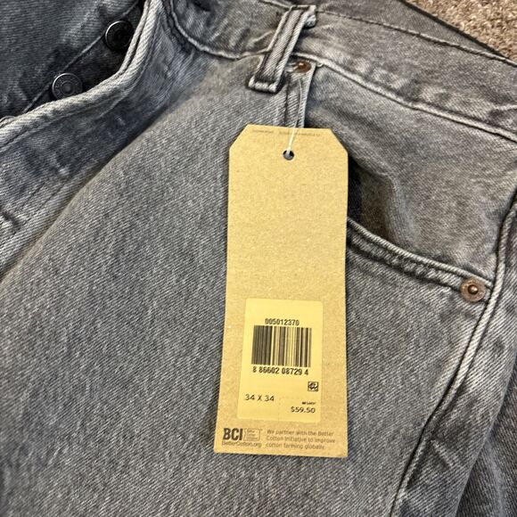 Levis 501 Jeans Mens 34*x34 Button Fly Grey Denin - Brand new with tags - READ - Picture 12 of 14